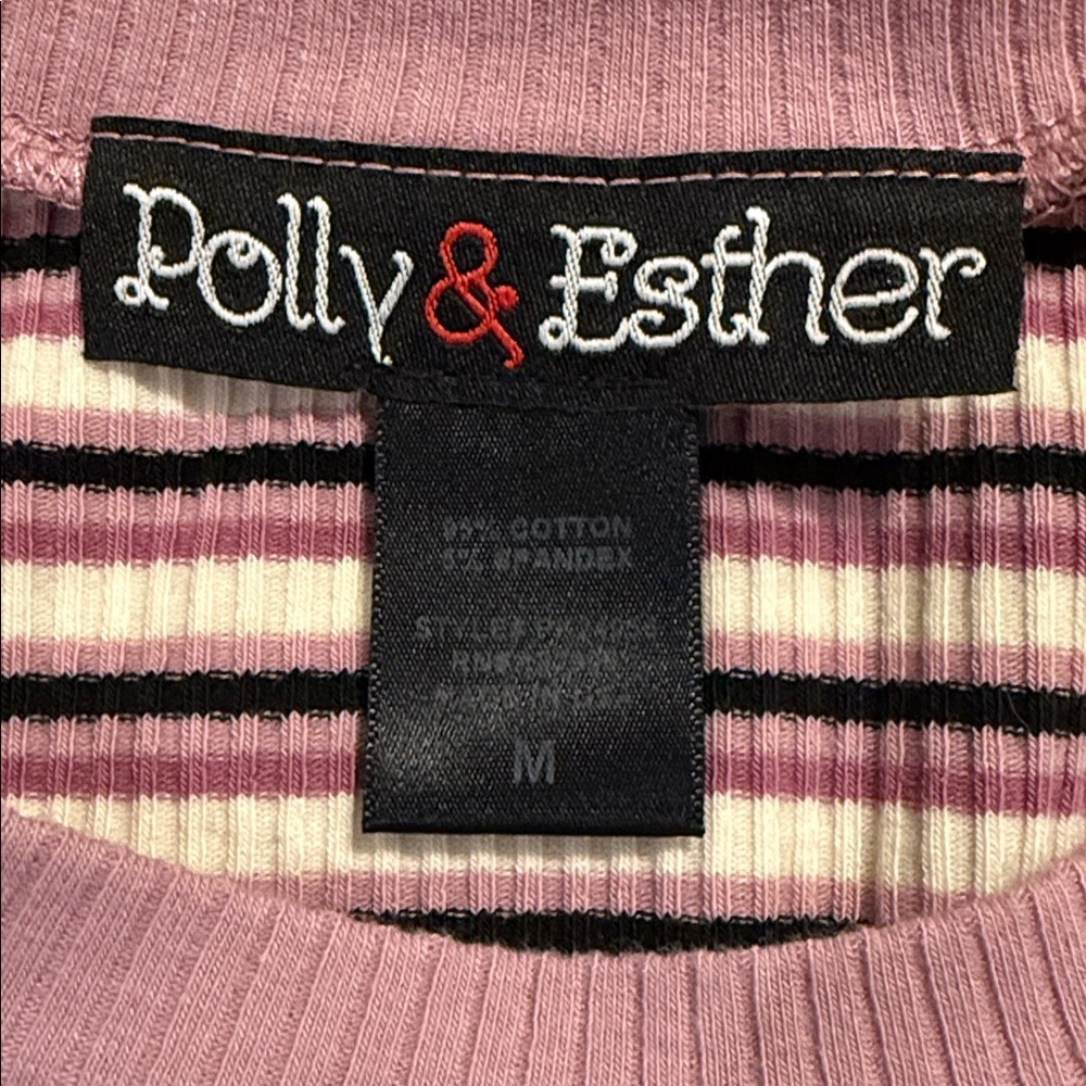 Trendy Striped Ruffle-Trim Tee, Size Medium - Picture 6 of 6